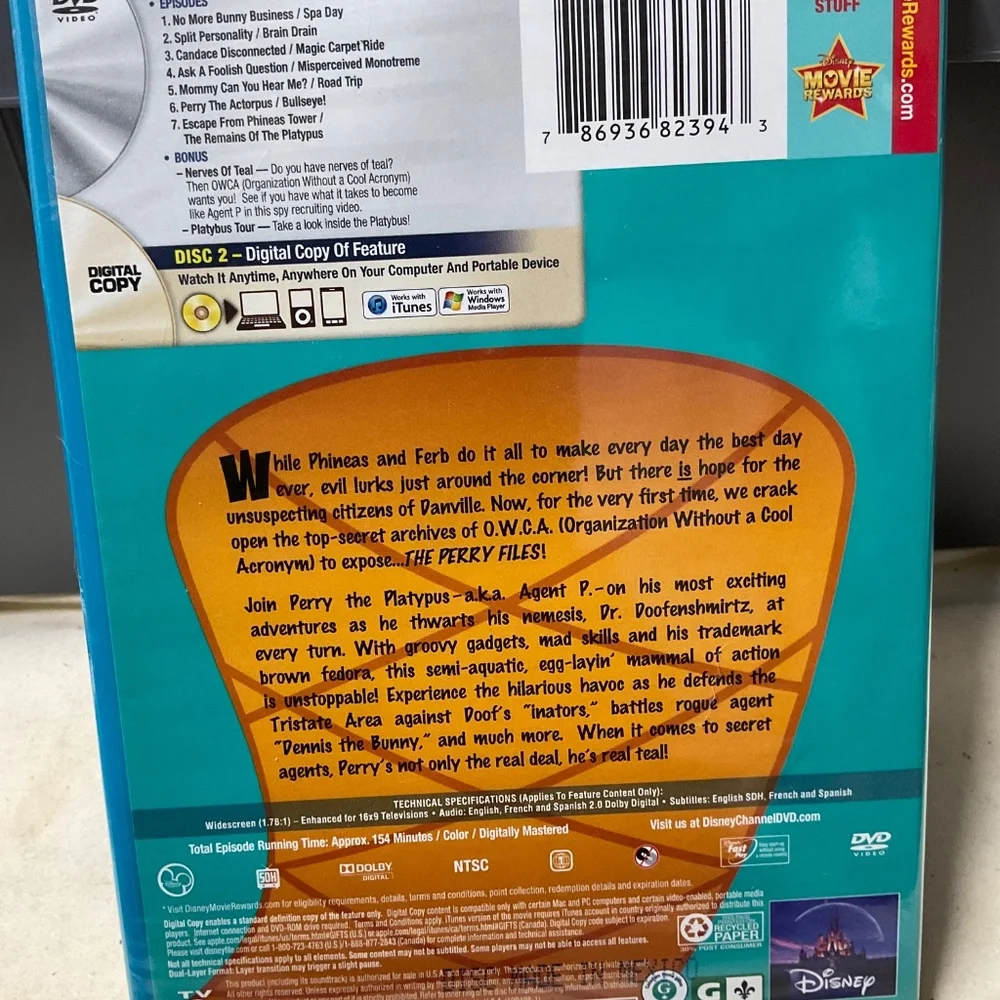 DVD - Phineas and Ferb The Perry Files. NEW  V81